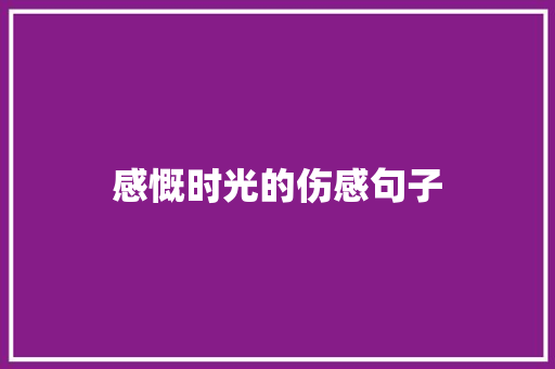 感慨时光的伤感句子 论文范文