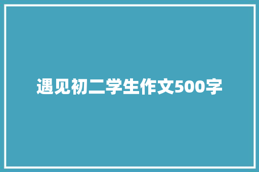 遇见初二学生作文500字