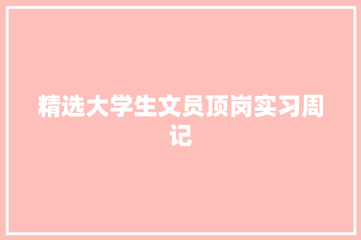 精选大学生文员顶岗实习周记