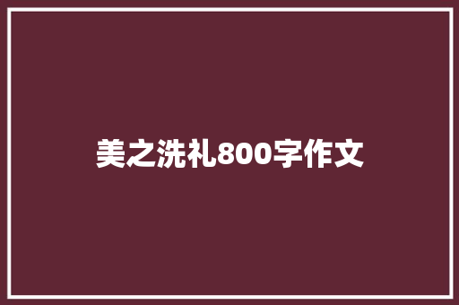 美之洗礼800字作文