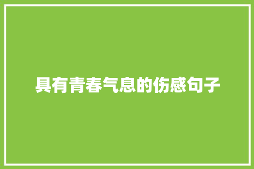 具有青春气息的伤感句子 报告范文