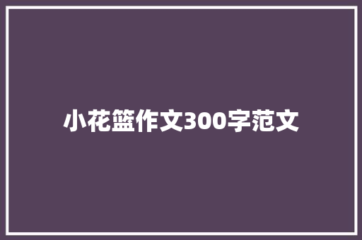 小花篮作文300字范文