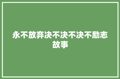 永不放弃决不决不决不励志故事