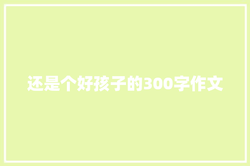 还是个好孩子的300字作文 会议纪要范文