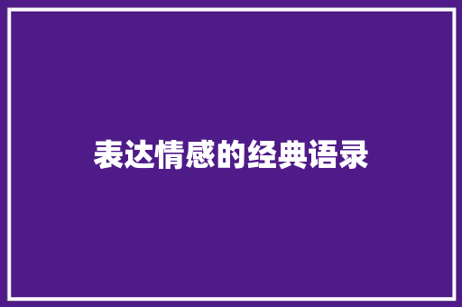 表达情感的经典语录