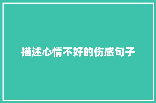 描述心情不好的伤感句子 商务邮件范文