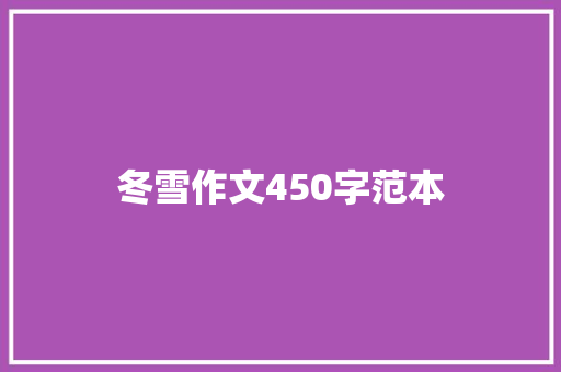 冬雪作文450字范本