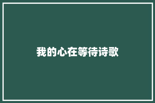 我的心在等待诗歌