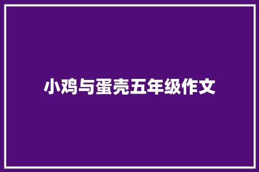 小鸡与蛋壳五年级作文