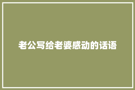 老公写给老婆感动的话语