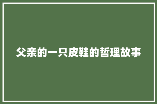 父亲的一只皮鞋的哲理故事