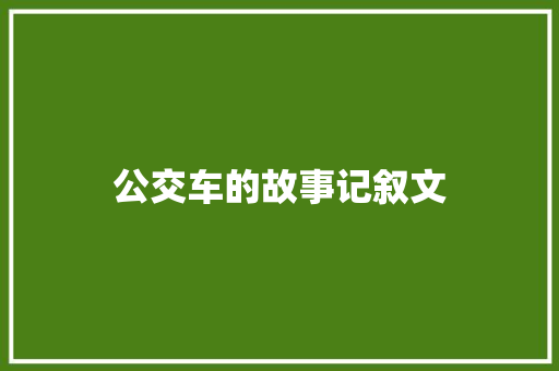 公交车的故事记叙文