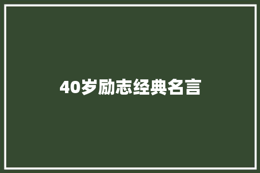 40岁励志经典名言 综述范文