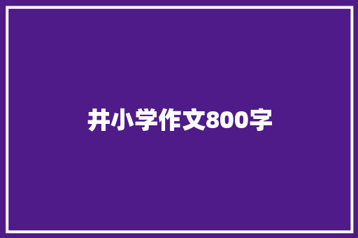 井小学作文800字