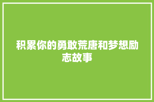 积累你的勇敢荒唐和梦想励志故事