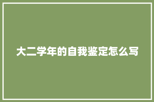 大二学年的自我鉴定怎么写 工作总结范文