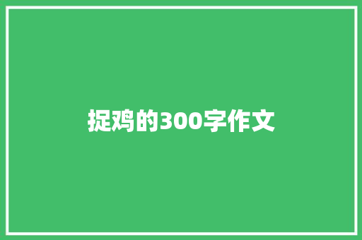 捉鸡的300字作文