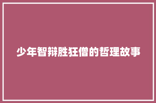 少年智辩胜狂僧的哲理故事