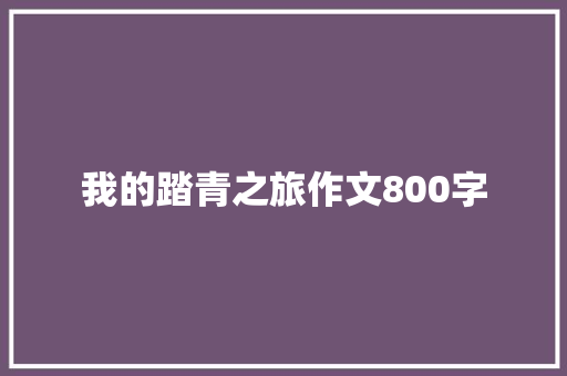 我的踏青之旅作文800字