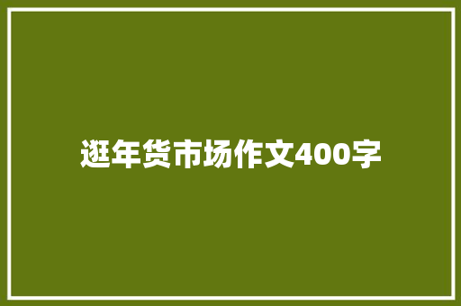 逛年货市场作文400字