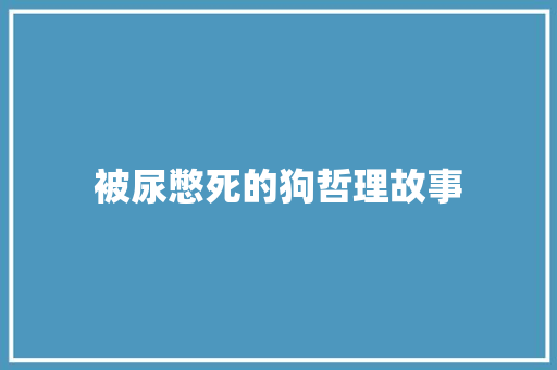 被尿憋死的狗哲理故事