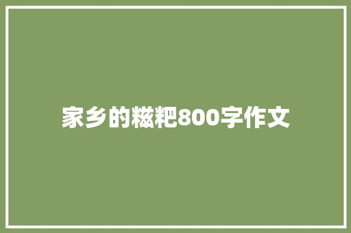 家乡的糍粑800字作文