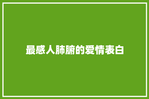 最感人肺腑的爱情表白 简历范文