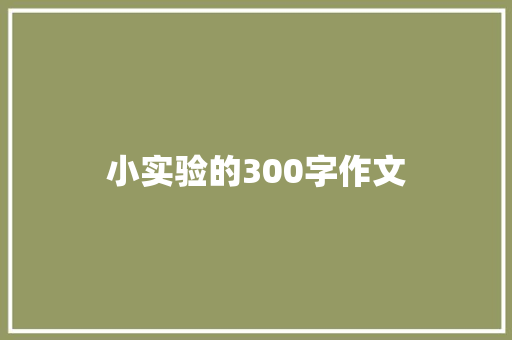 小实验的300字作文