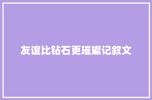 友谊比钻石更璀璨记叙文 报告范文