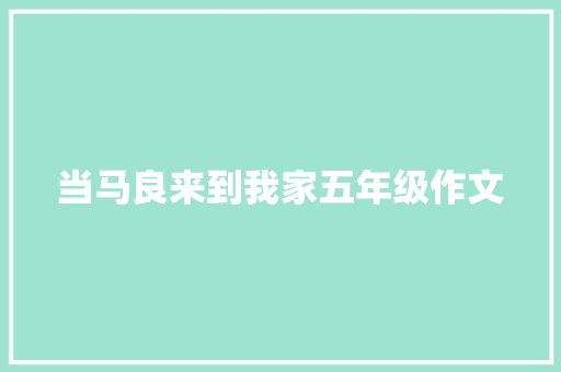 当马良来到我家五年级作文