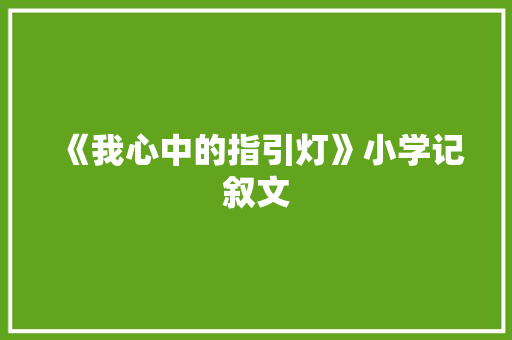 《我心中的指引灯》小学记叙文