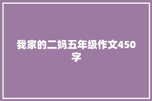 我家的二妈五年级作文450字 职场范文