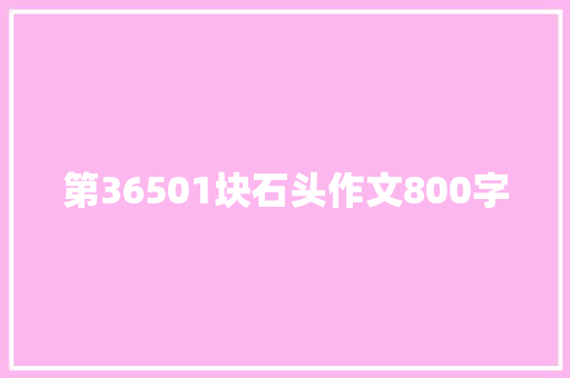 第36501块石头作文800字