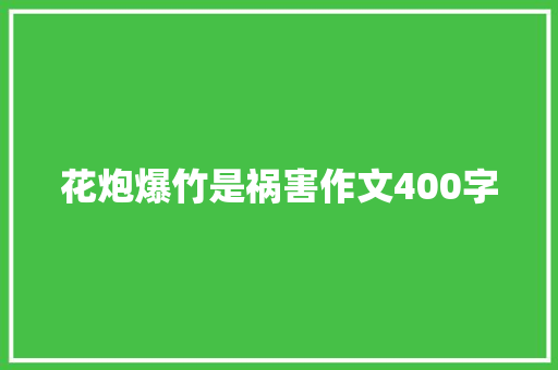 花炮爆竹是祸害作文400字