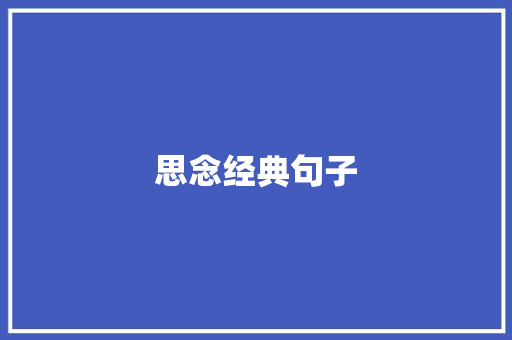 思念经典句子