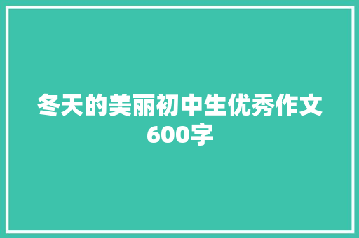 冬天的美丽初中生优秀作文600字 书信范文