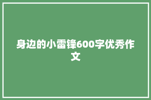 身边的小雷锋600字优秀作文 工作总结范文