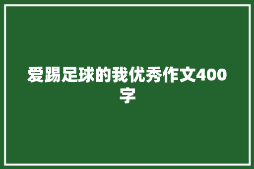 爱踢足球的我优秀作文400字