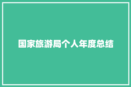 国家旅游局个人年度总结