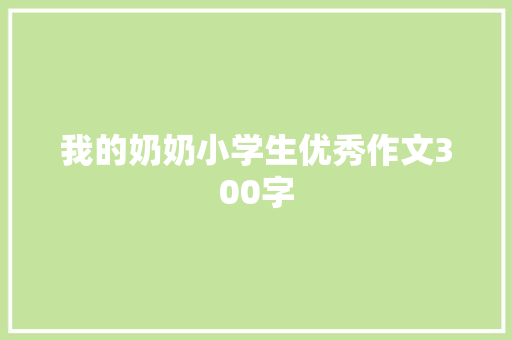 我的奶奶小学生优秀作文300字 工作总结范文