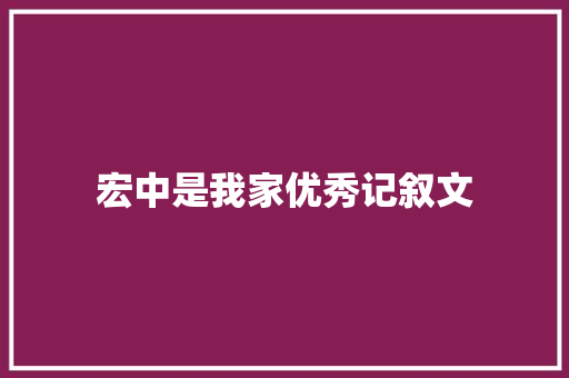 宏中是我家优秀记叙文 会议纪要范文