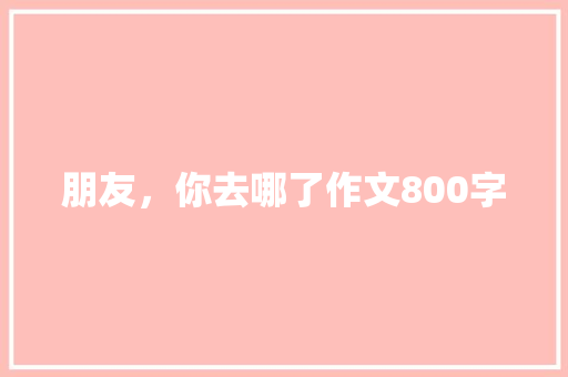 朋友，你去哪了作文800字