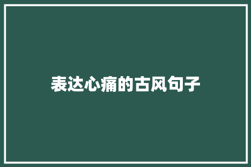 表达心痛的古风句子 申请书范文