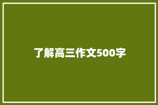 了解高三作文500字