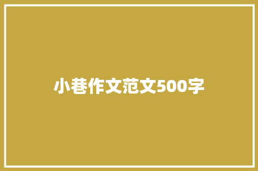 小巷作文范文500字