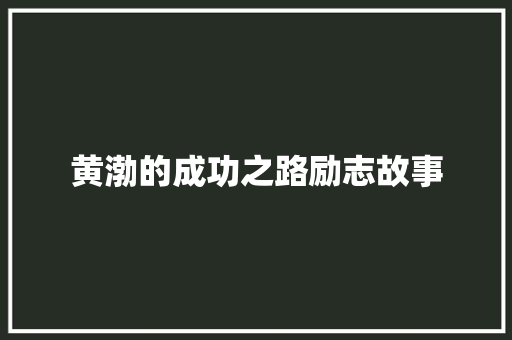 黄渤的成功之路励志故事