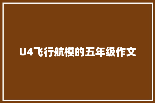 U4飞行航模的五年级作文