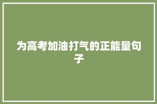 为高考加油打气的正能量句子 书信范文