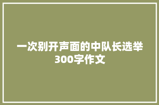 一次别开声面的中队长选举300字作文 书信范文