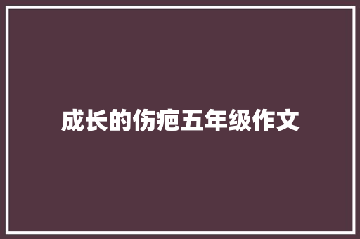 成长的伤疤五年级作文